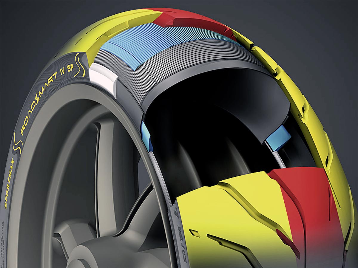 Die 2-Komponenten-Lauffläche des Dunlop Roadsmart 4 bietet Grip + Laufleistung