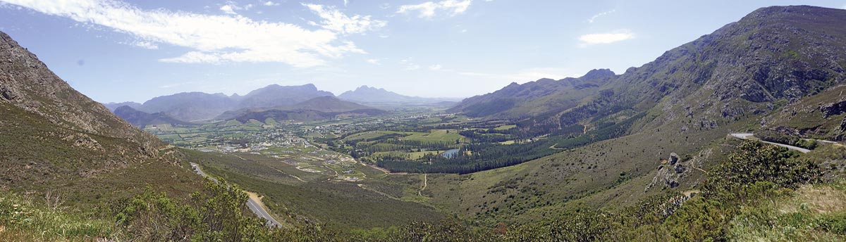 Der Franschhoek Pass oberhalb von Kapstadt