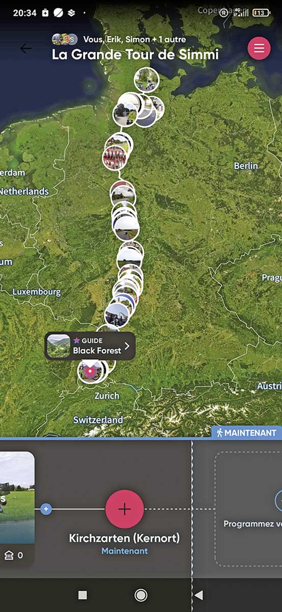 Die Reiseroute in der App