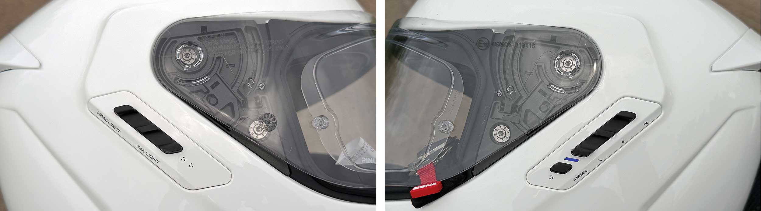 Bedientasten: rechte helmseite ANC + Licht, links das Intercom / Mesh