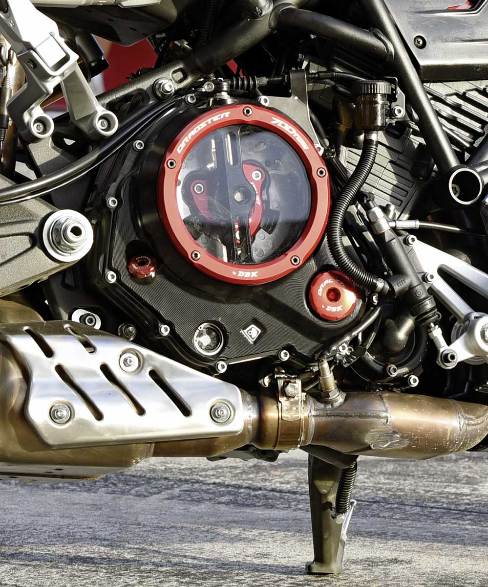 Kupplungs-Schaufenster am Gresini Dragster
